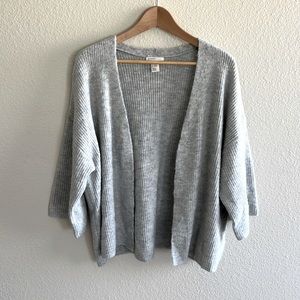 H&M Basics Grey Chunky Knit Ribbed Cardigan Size S/XS
